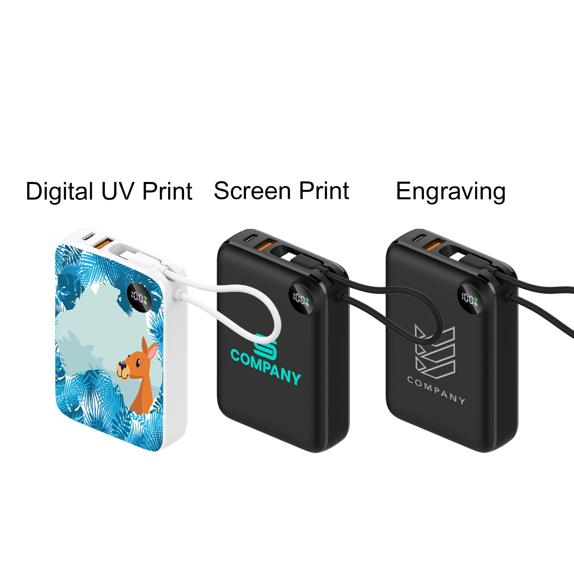 10000mAh Power Bank with Charging Cable