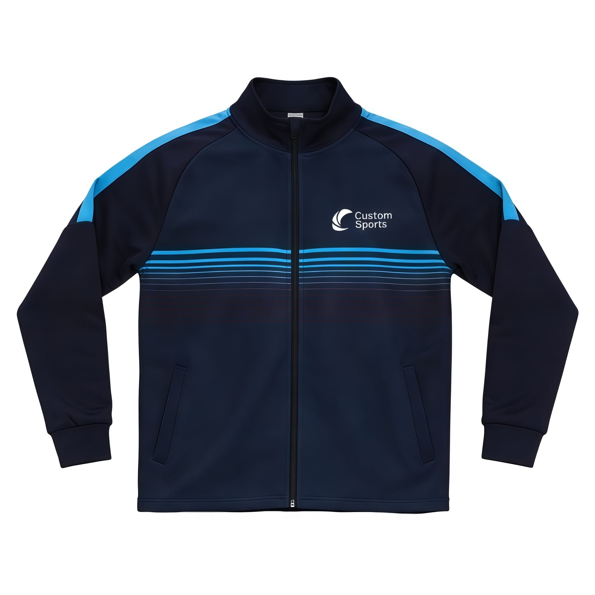 Polyester Spandex Sublimated Stand-Up Collar Full Zip Raglan Jacket