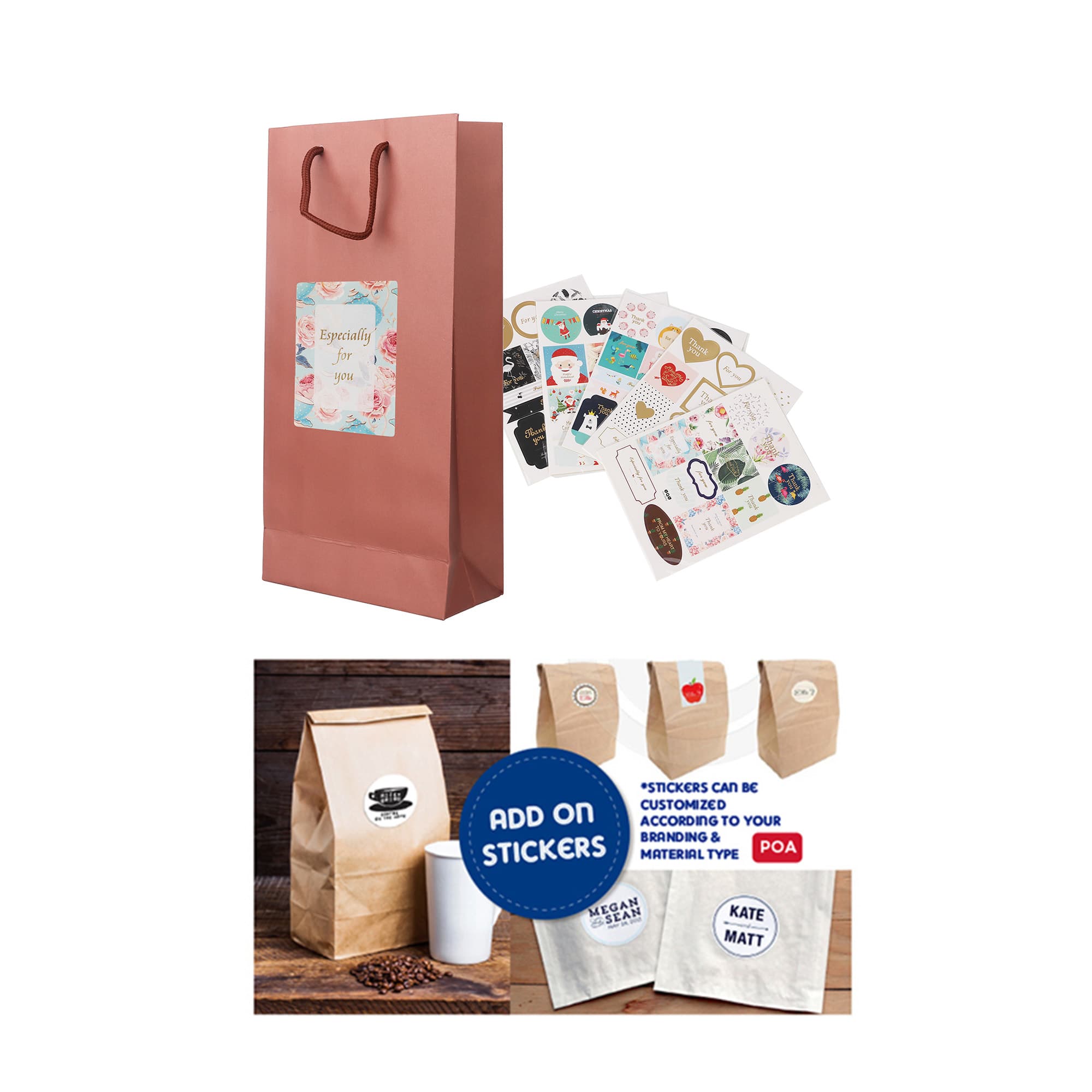 Wine Bottle Paper Bag(175x360x85mm)