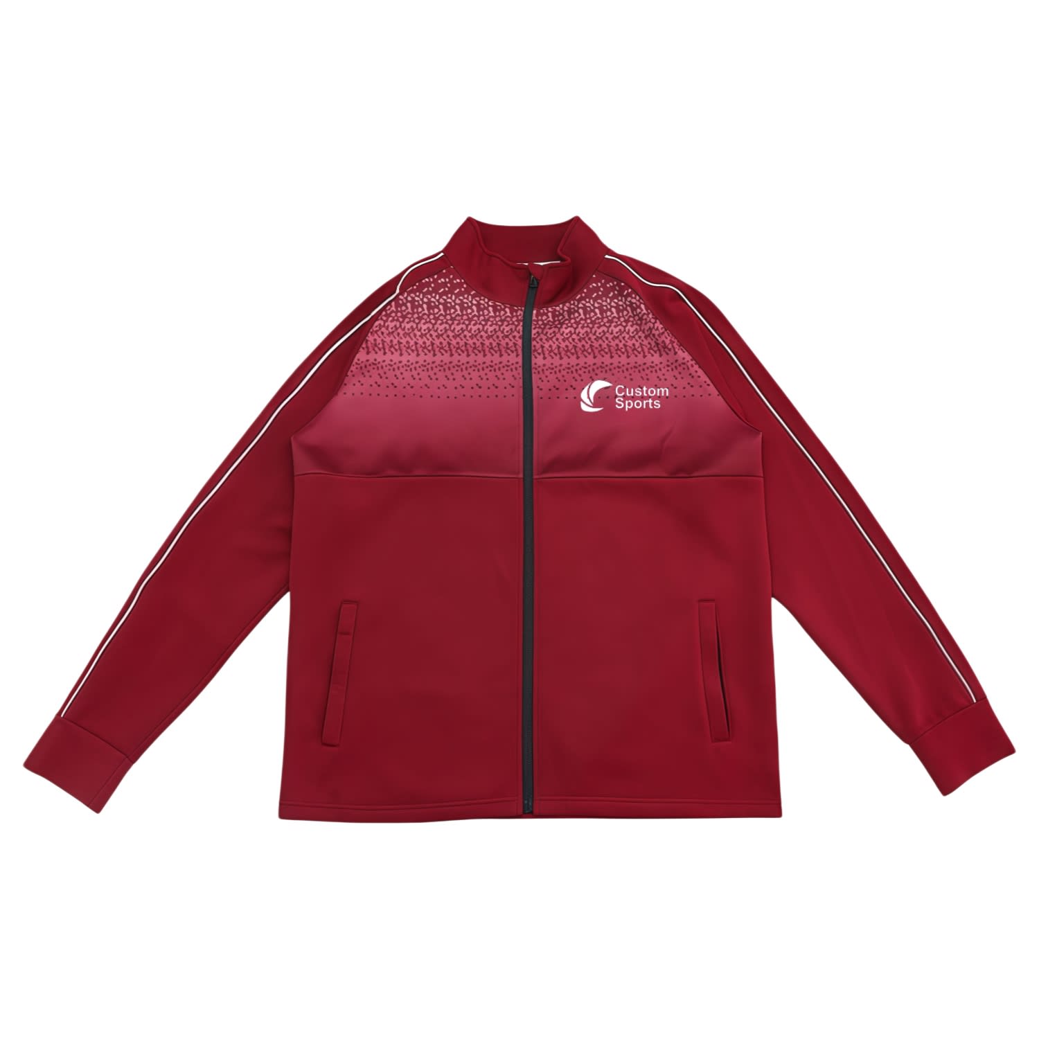 Polyester Spandex Sublimated Stand-Up Collar Full Zip Splicing Raglan Jacket