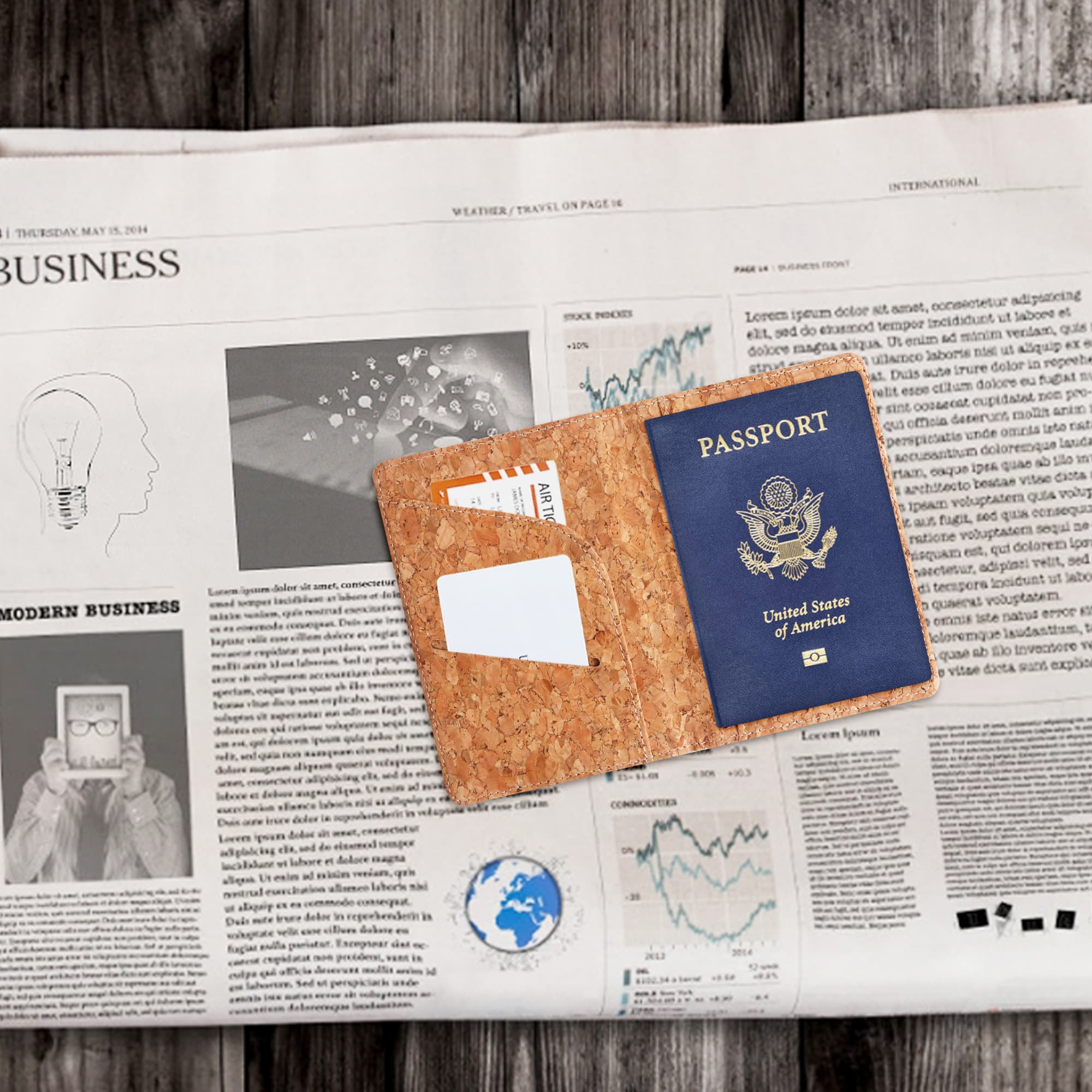 RFID Cork Passport Holder