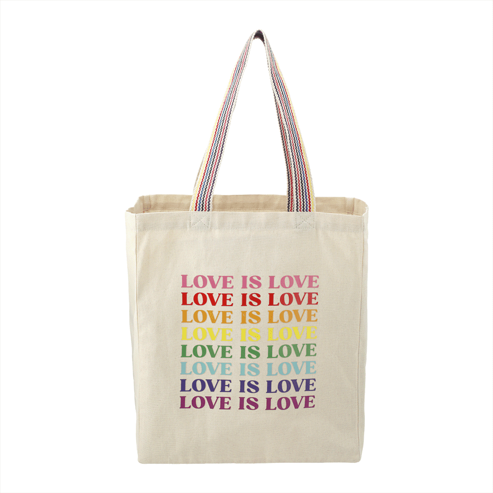 Rainbow Recycled 8oz Cotton Grocery Tote