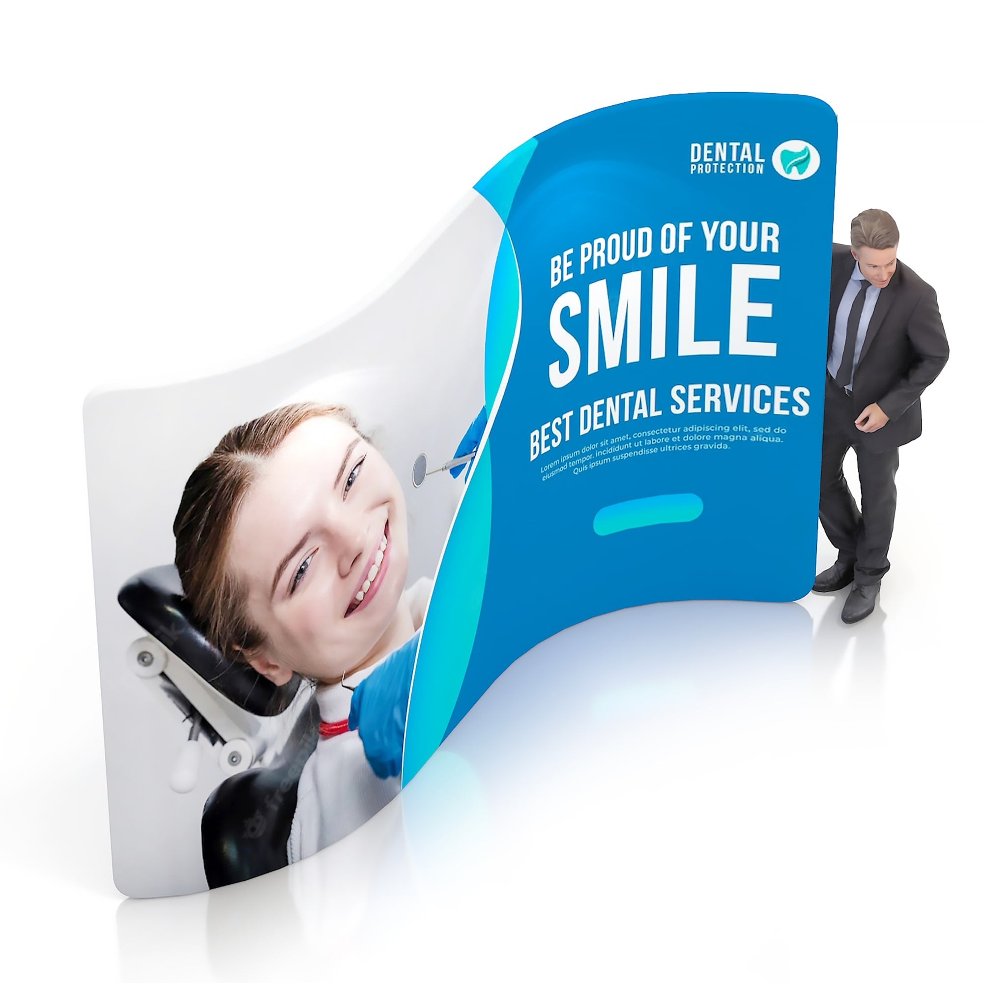 3m S-Shaped Tension Fabric Display Wall