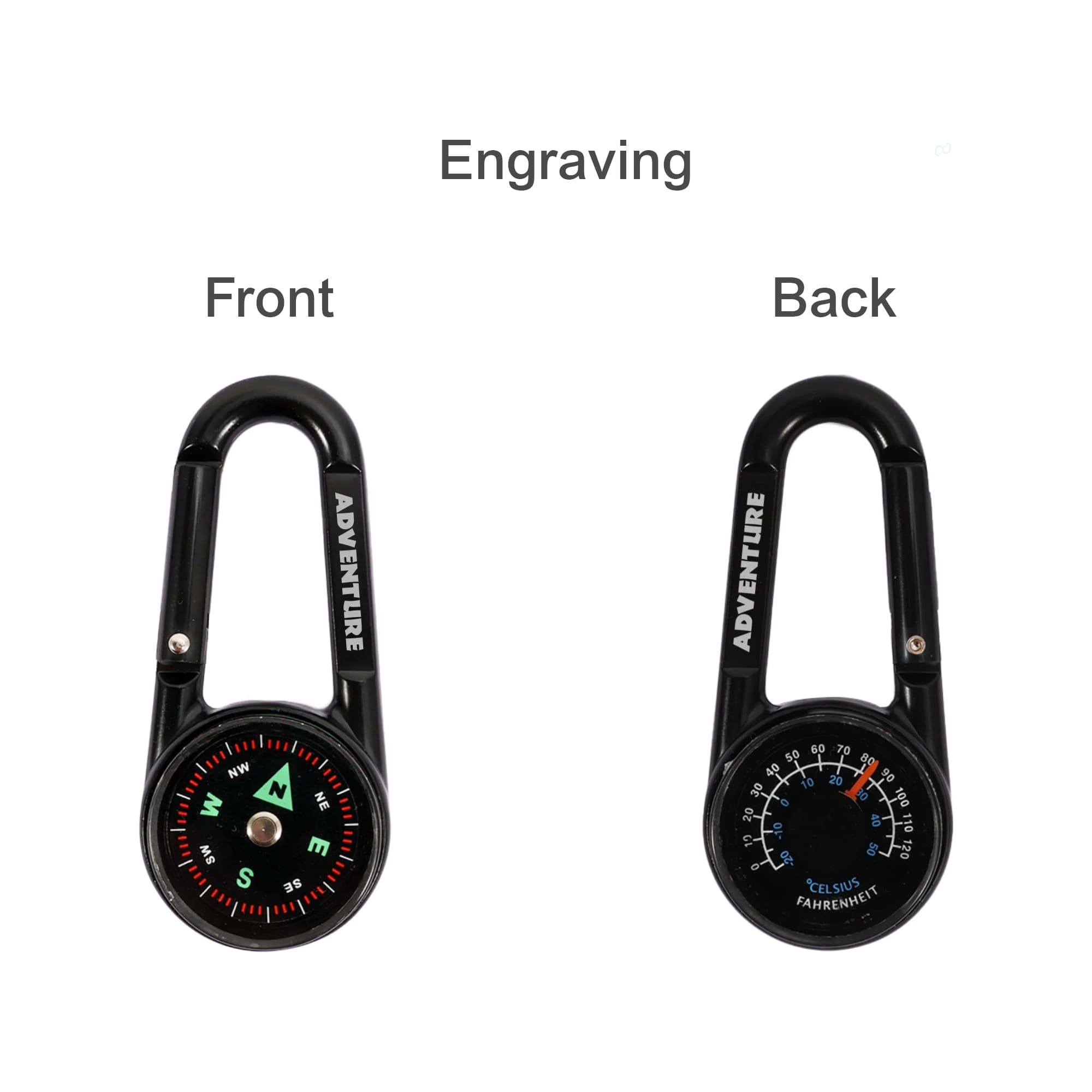Carabiner Compass Thermometer Hook