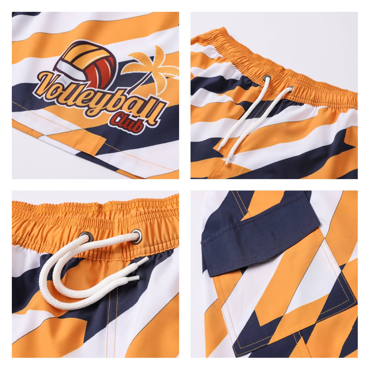 Women's Polyester Spandex Sublimated Board Shorts With Drawstring and Pocket