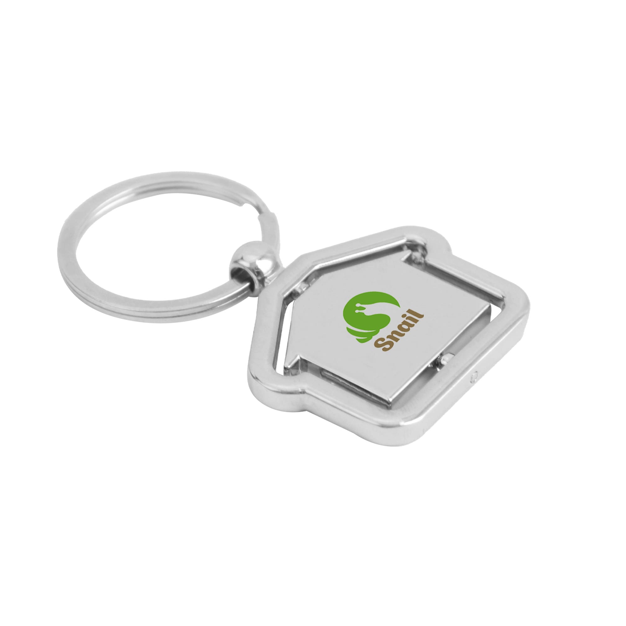 Spinning House Metal Keyring