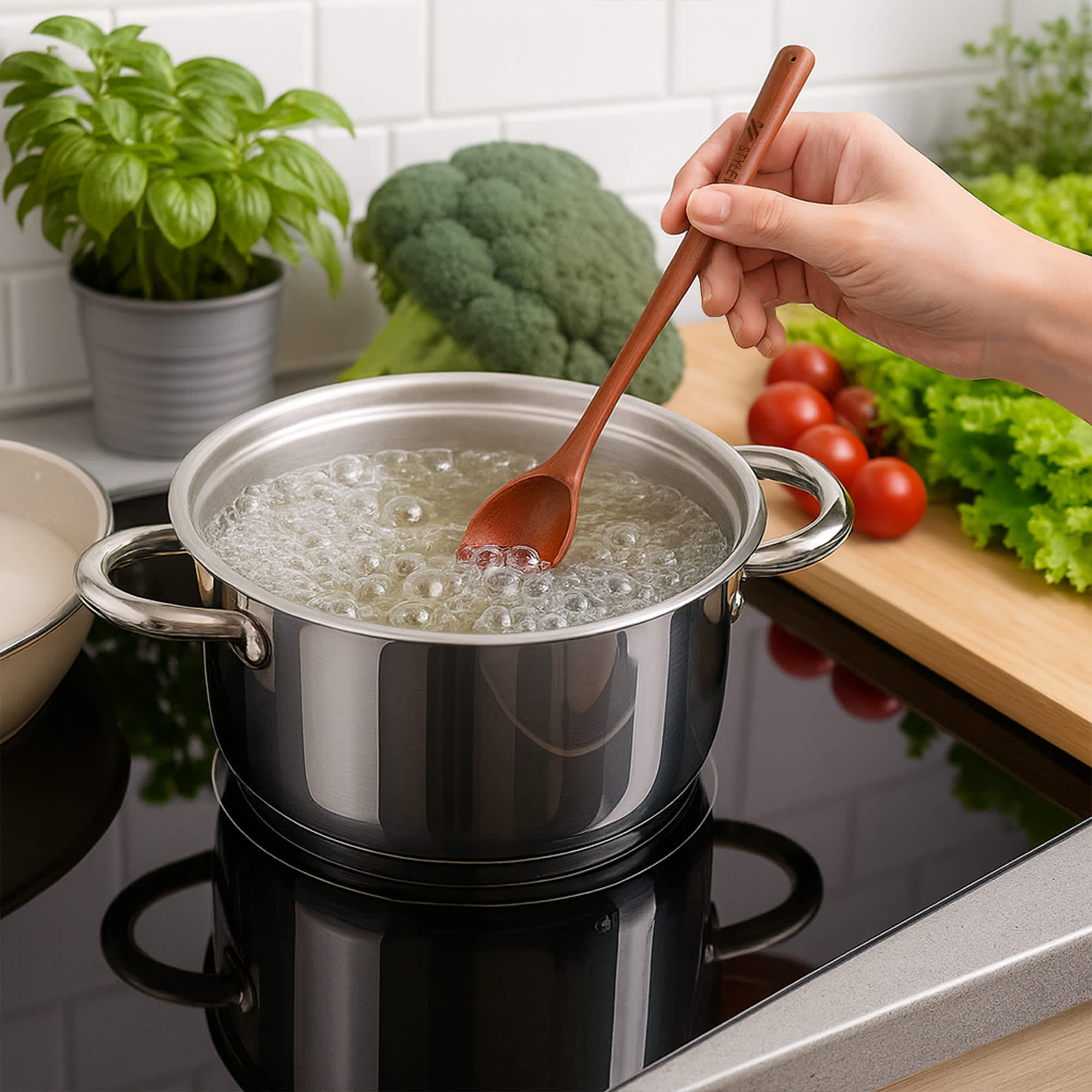 Long Handle Wooden Spoon