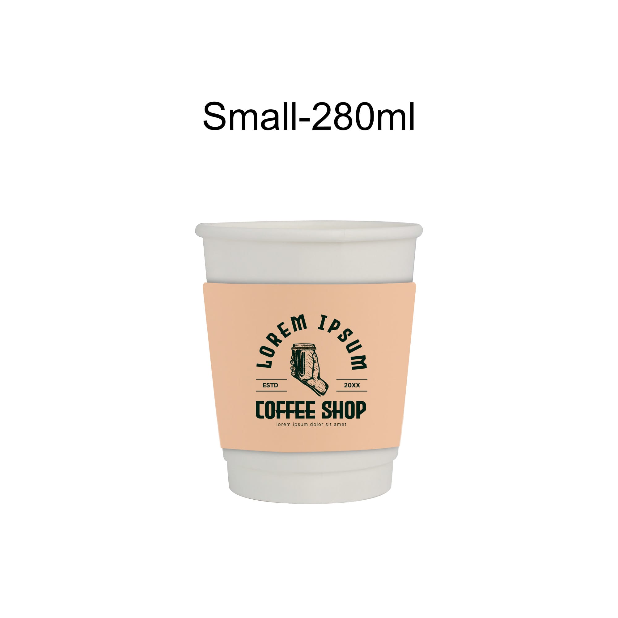 Home Compostable Aqueous Double Wall Paper Cups with Cup Sleeve
