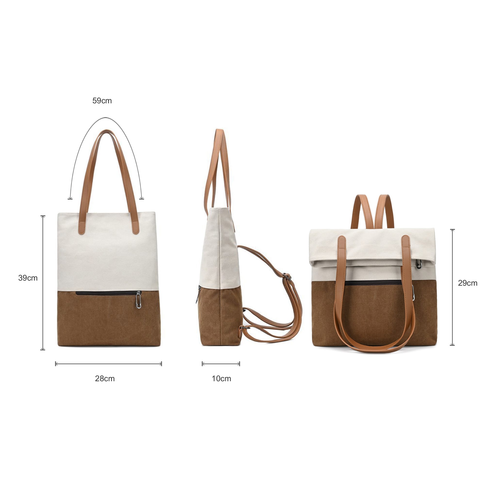 Convertible Canvas Backpack to Tote Bag