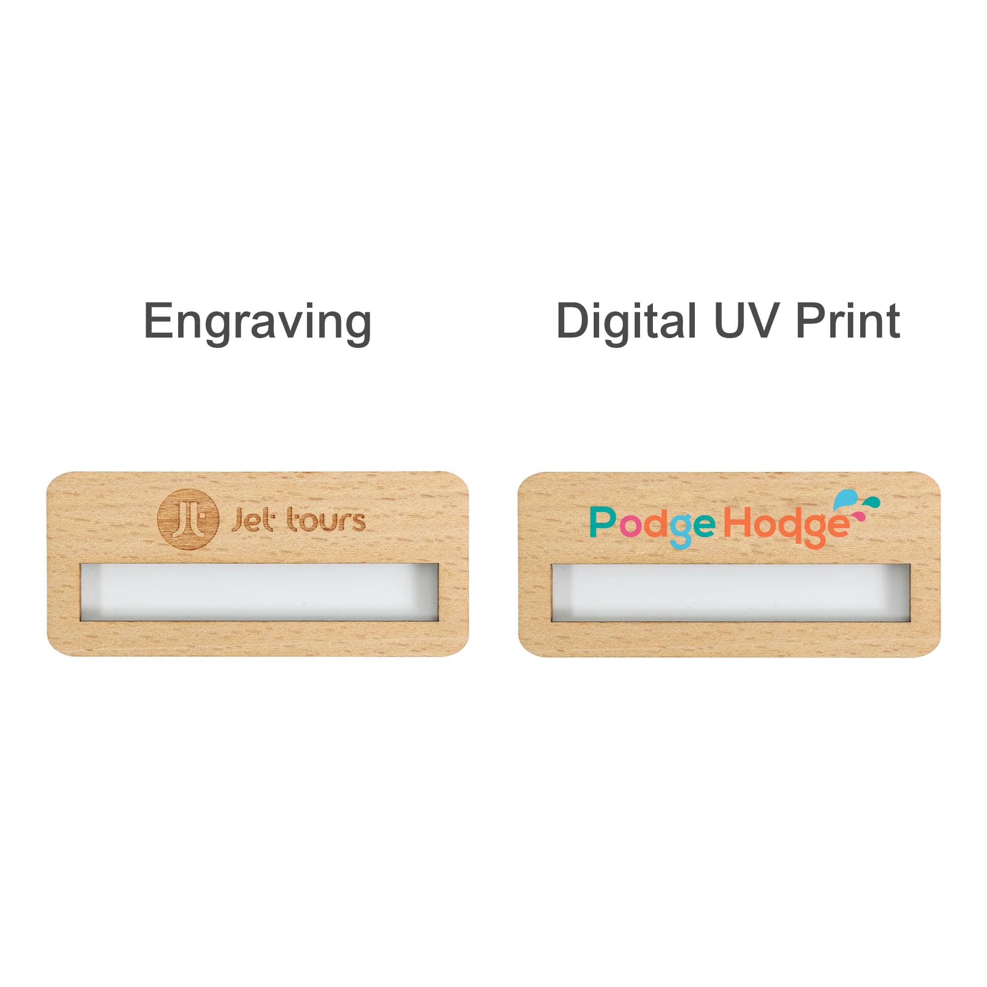 Reusable Wooden Name Badge