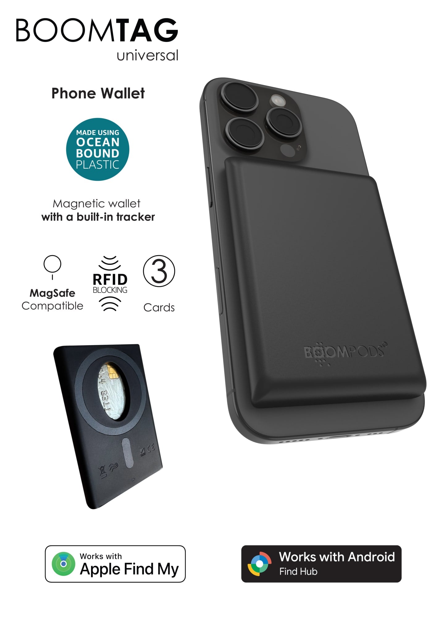 boomtag phone wallet 'Apple & Android'
