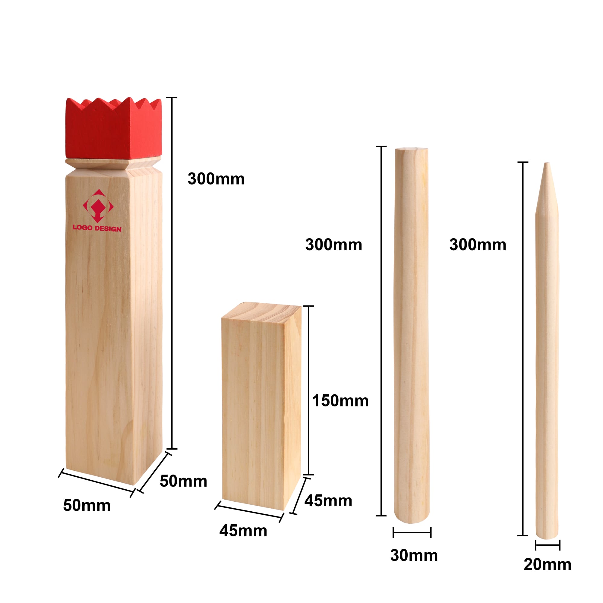 Premium Wooden Kubb Set