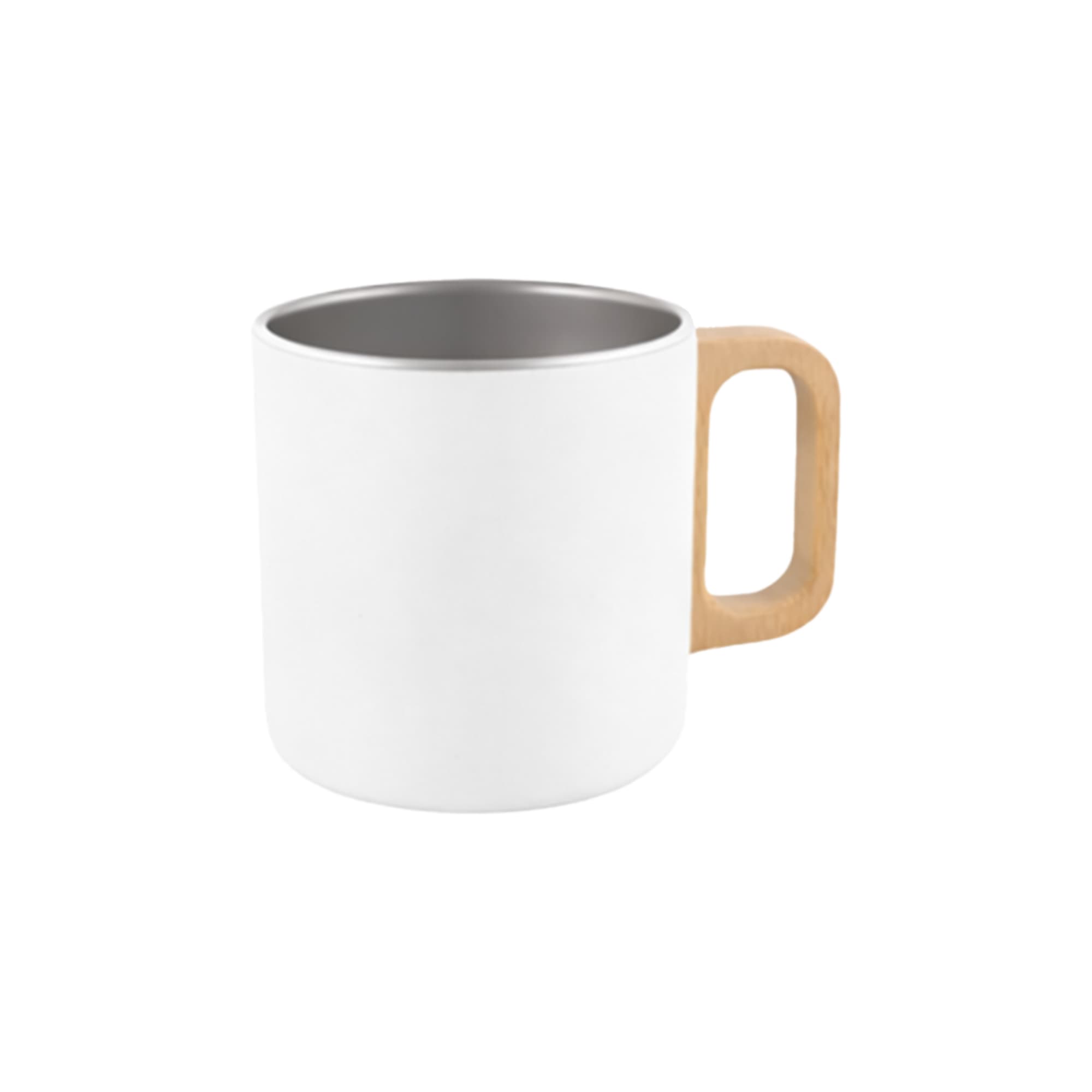 400ML Stainless Steel Insulated Mug with Wooden Handle