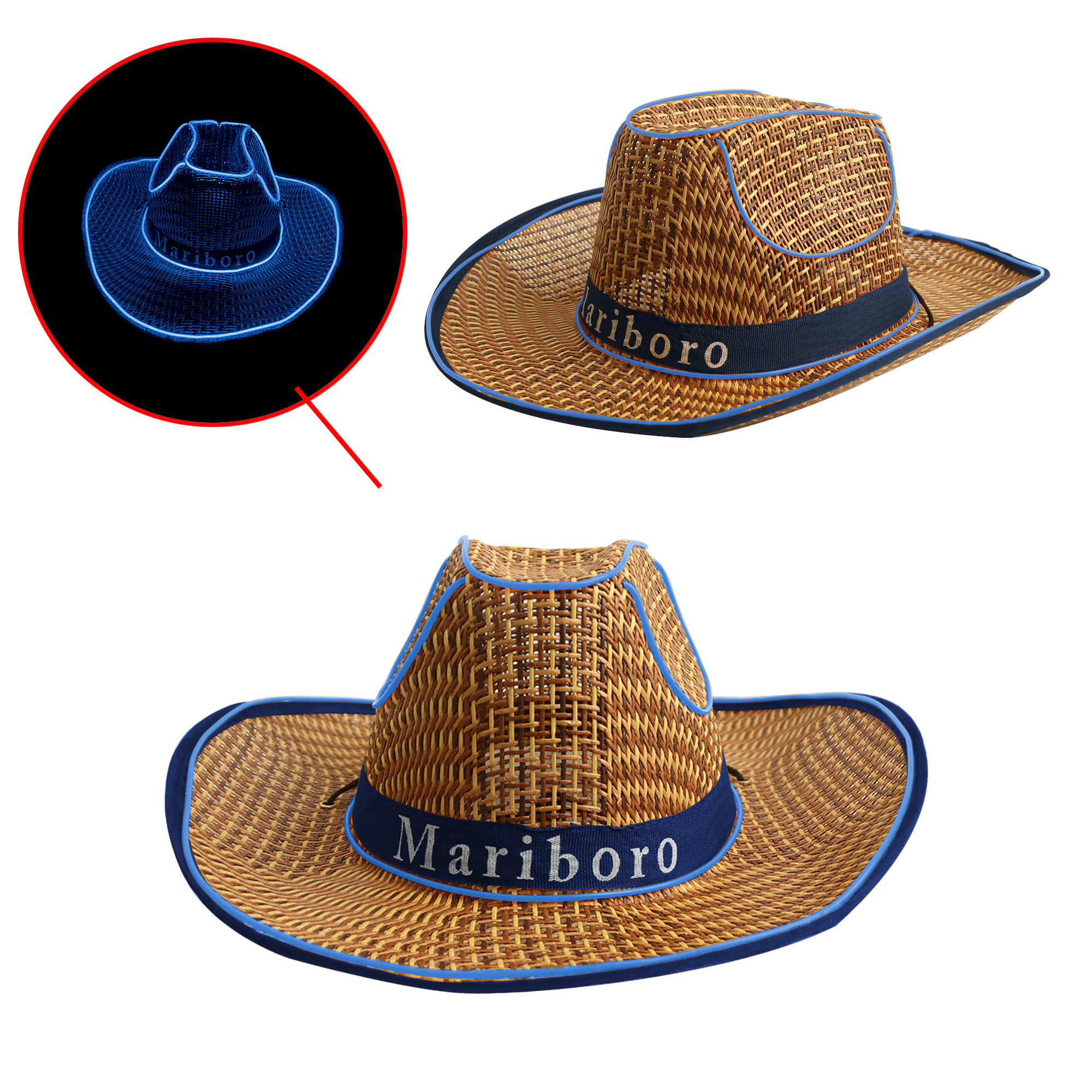 Light Up Straw Hats