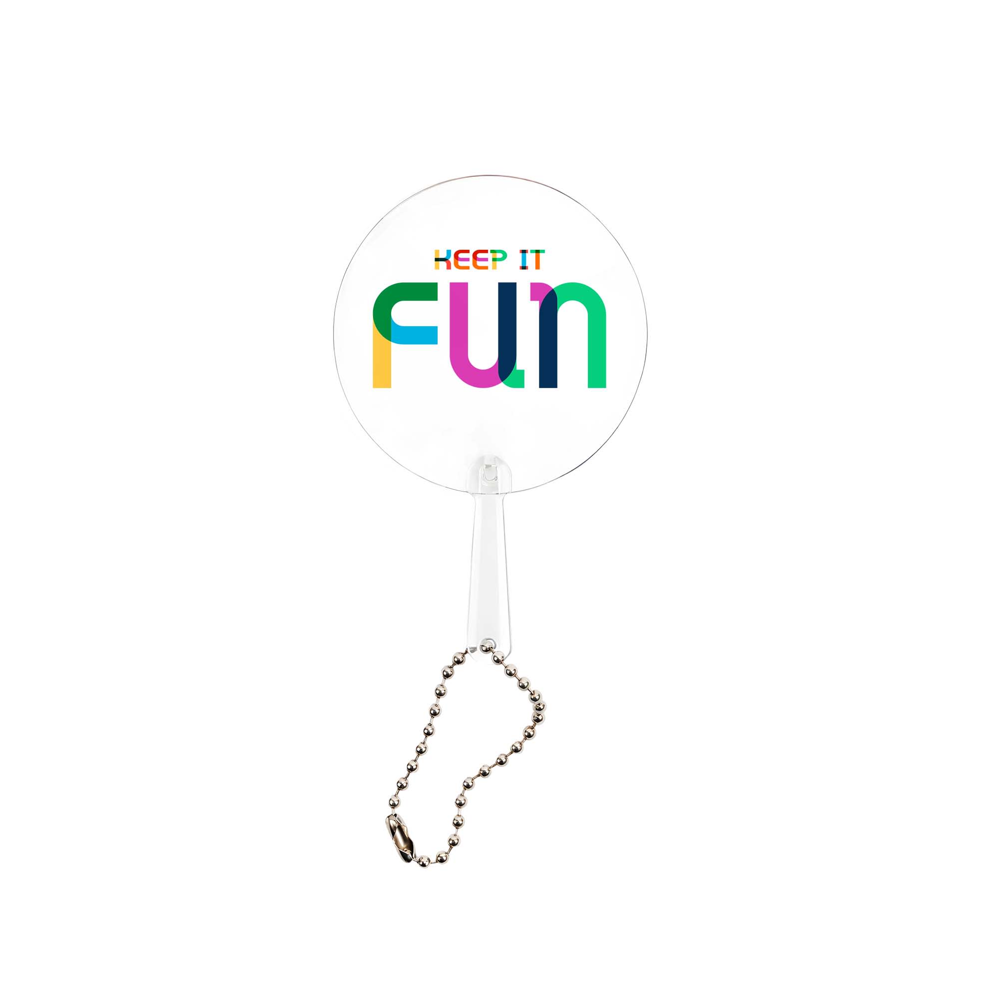 Mini PVC Hand Fan with Keychain
