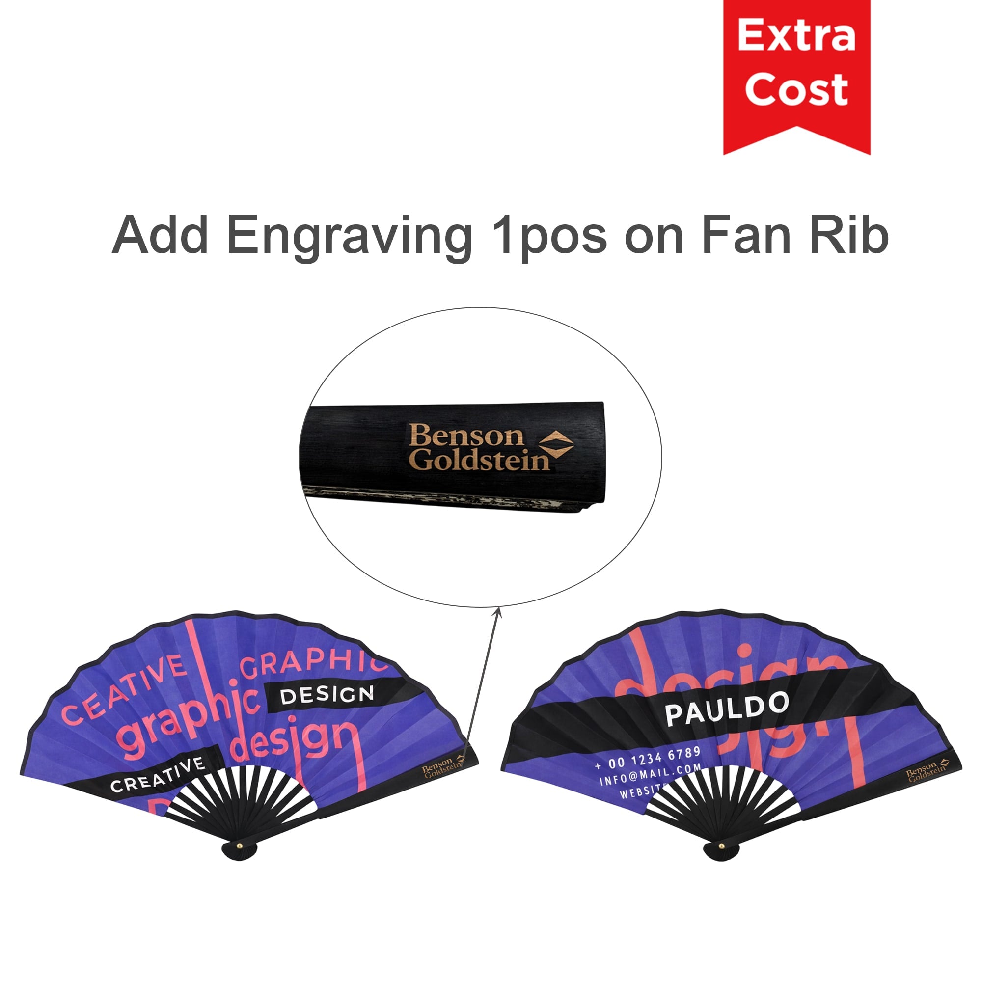 8inch Bamboo Fabric Hand Fan