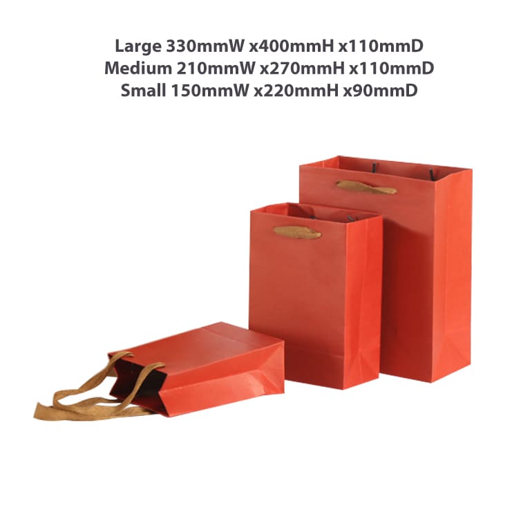 Large Vertical Paper Bag with Fabric Flat Handle(300 x 400 x 110mm)