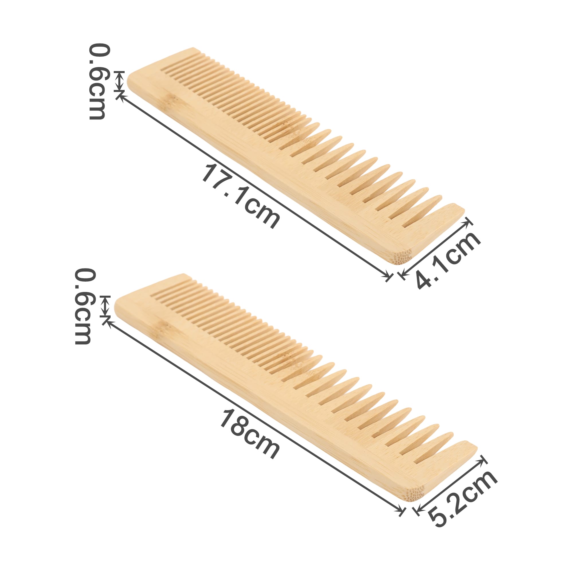 Blended-Tooth Bamboo Comb