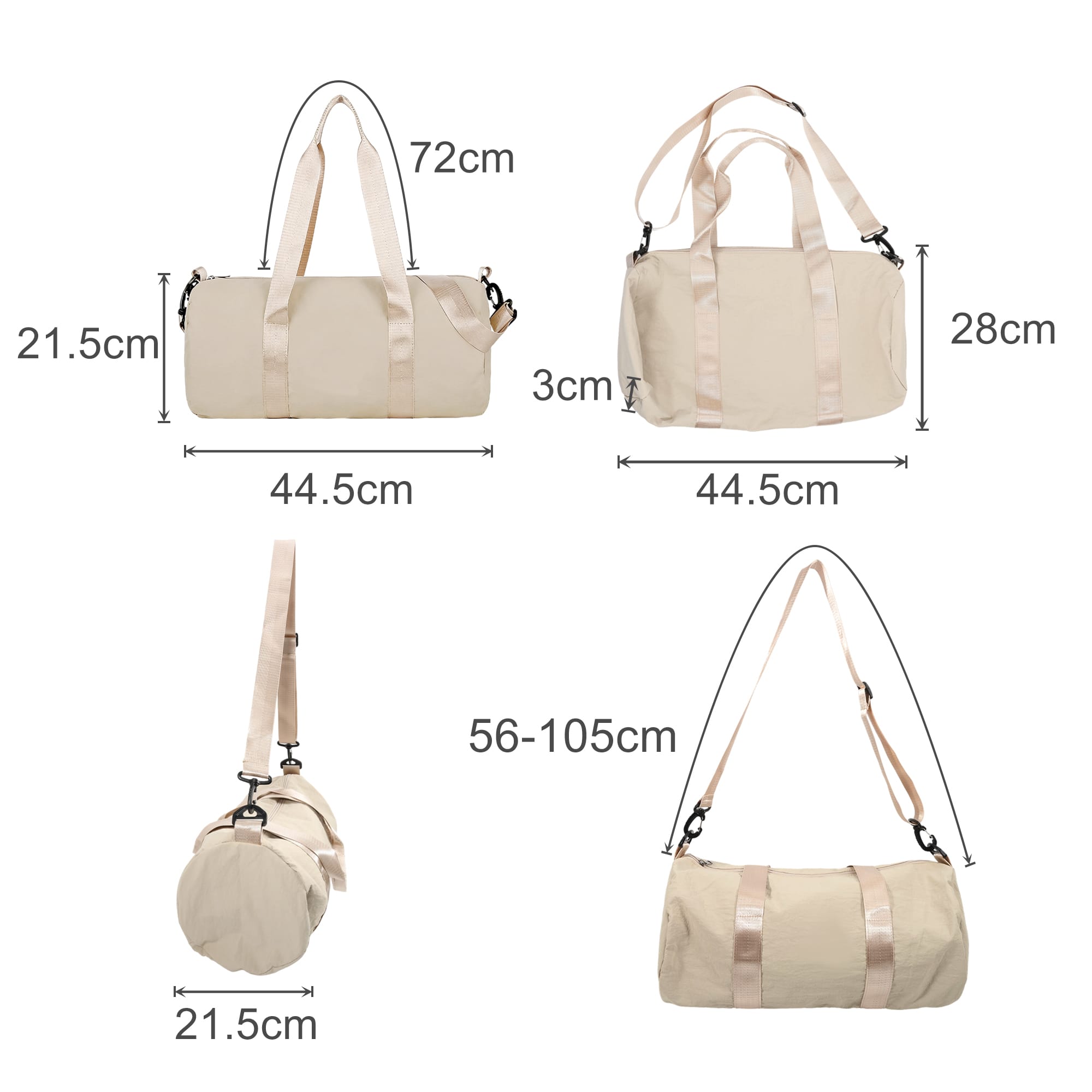Bucket Duffle Bag With Wide Straps