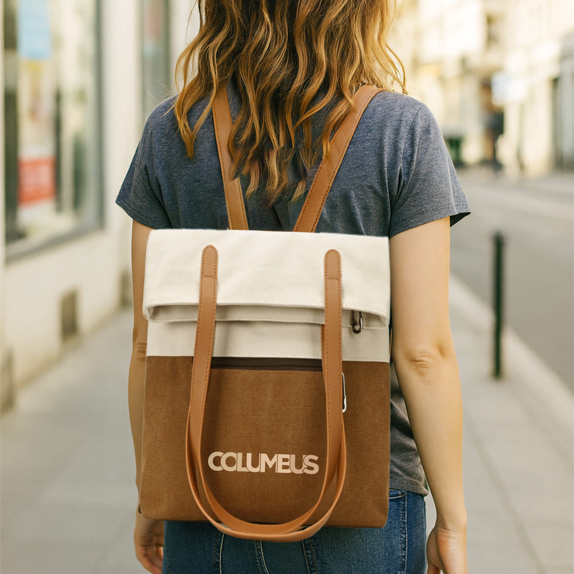 Convertible Canvas Backpack to Tote Bag