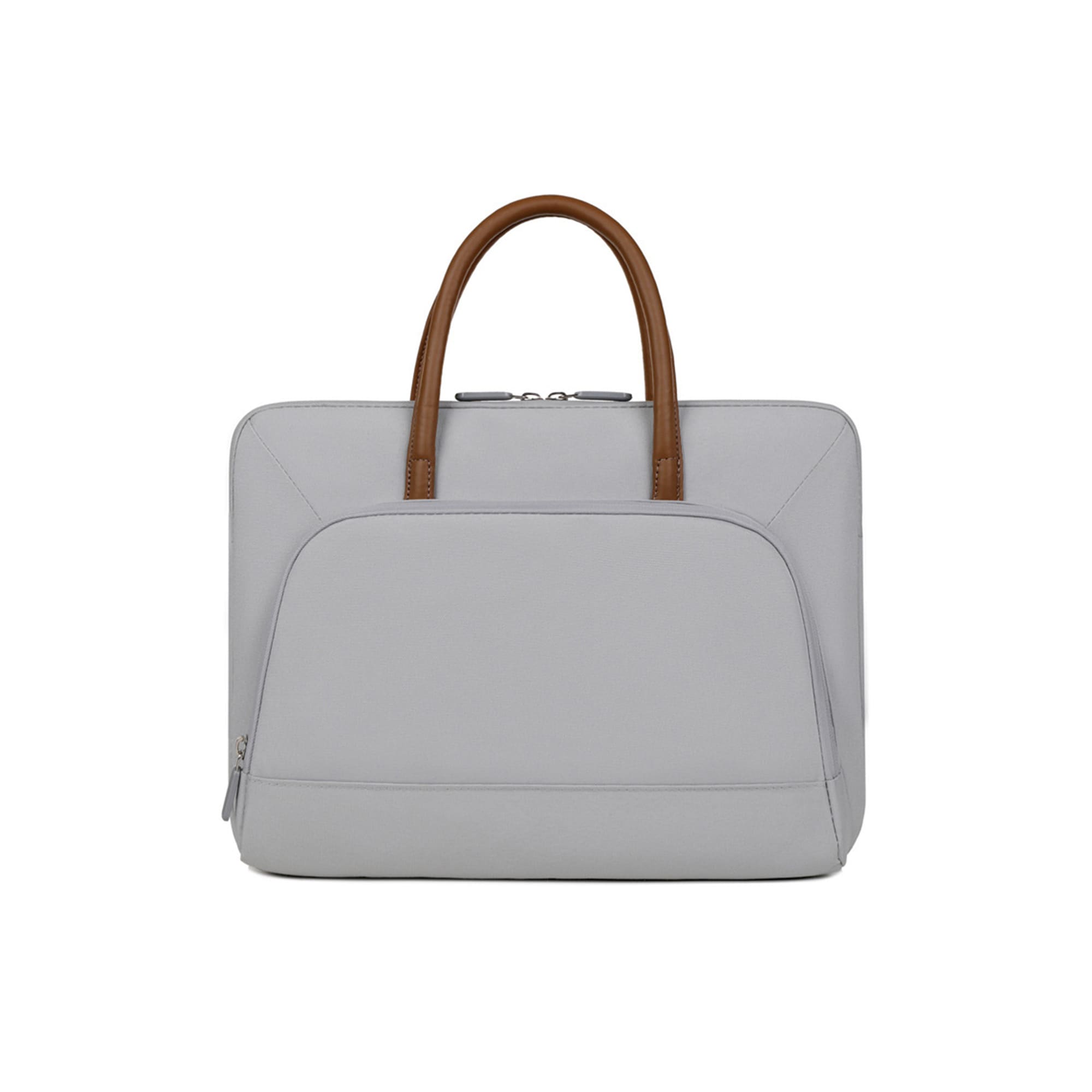 PU Handle Laptop Bag with Zippered Outer Pocket