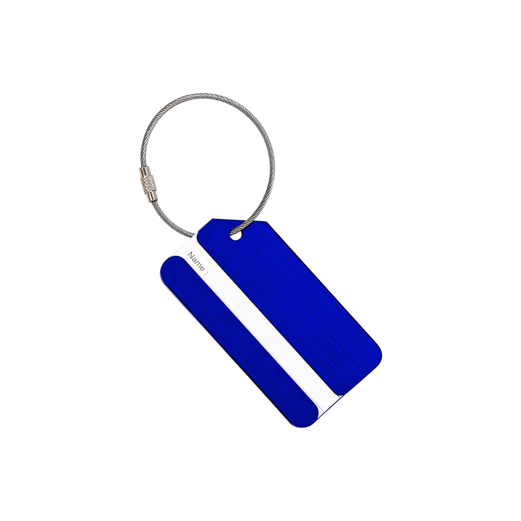 Square Brushed Aluminium Luggage Tag