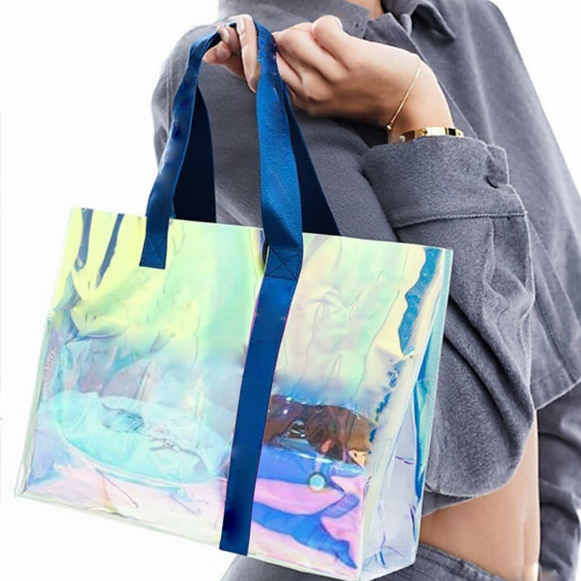 Colorful Transparent PVC Tote Bag