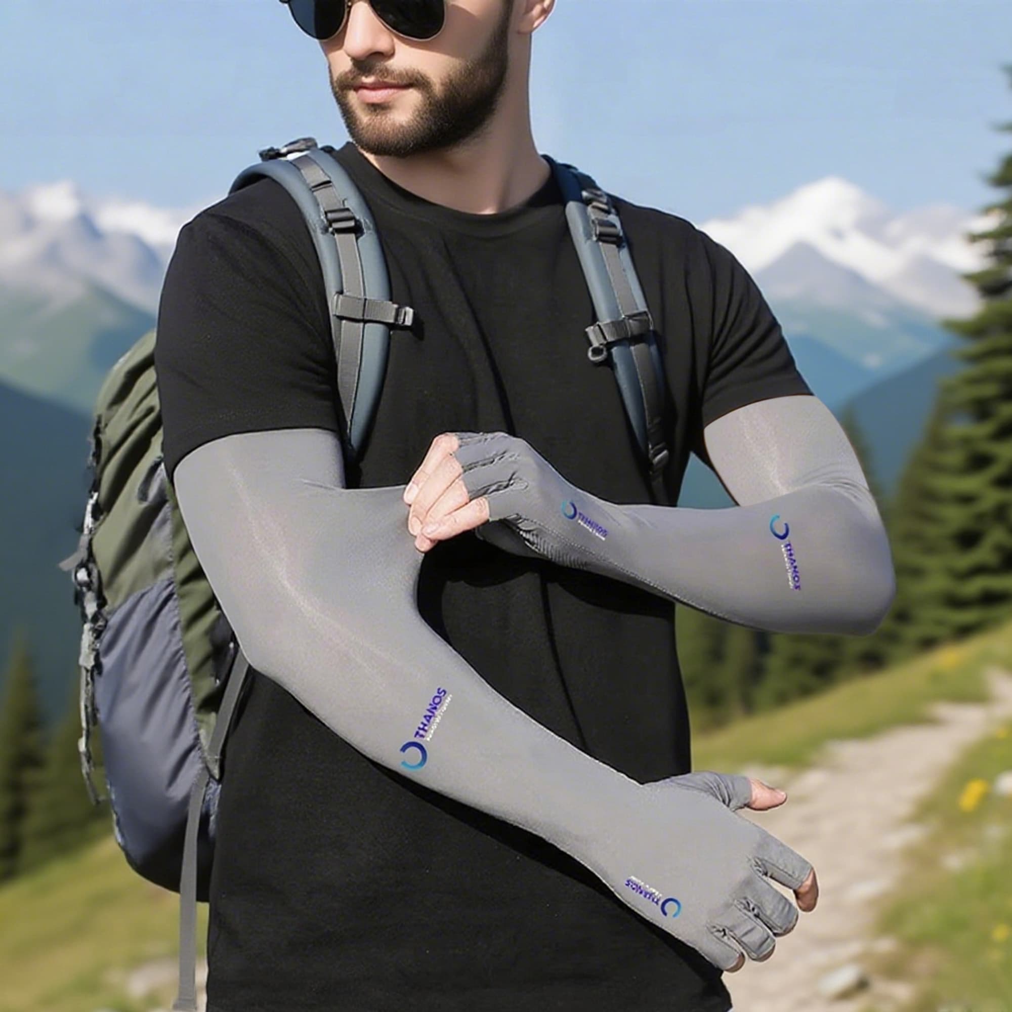 Long Sleeve Sun Protective Fingerless Gloves