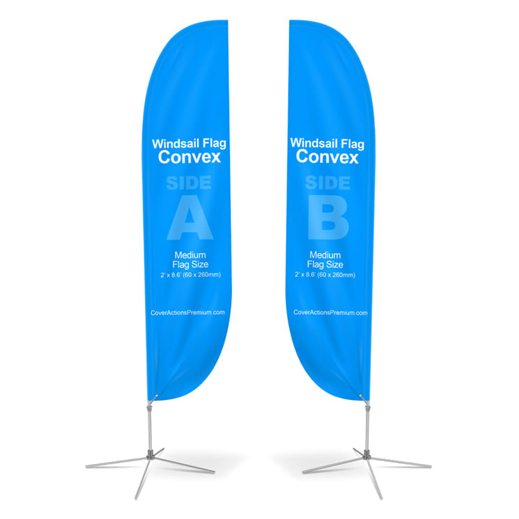 Small(65.3*200cm) Convex Feather Banners 9ft