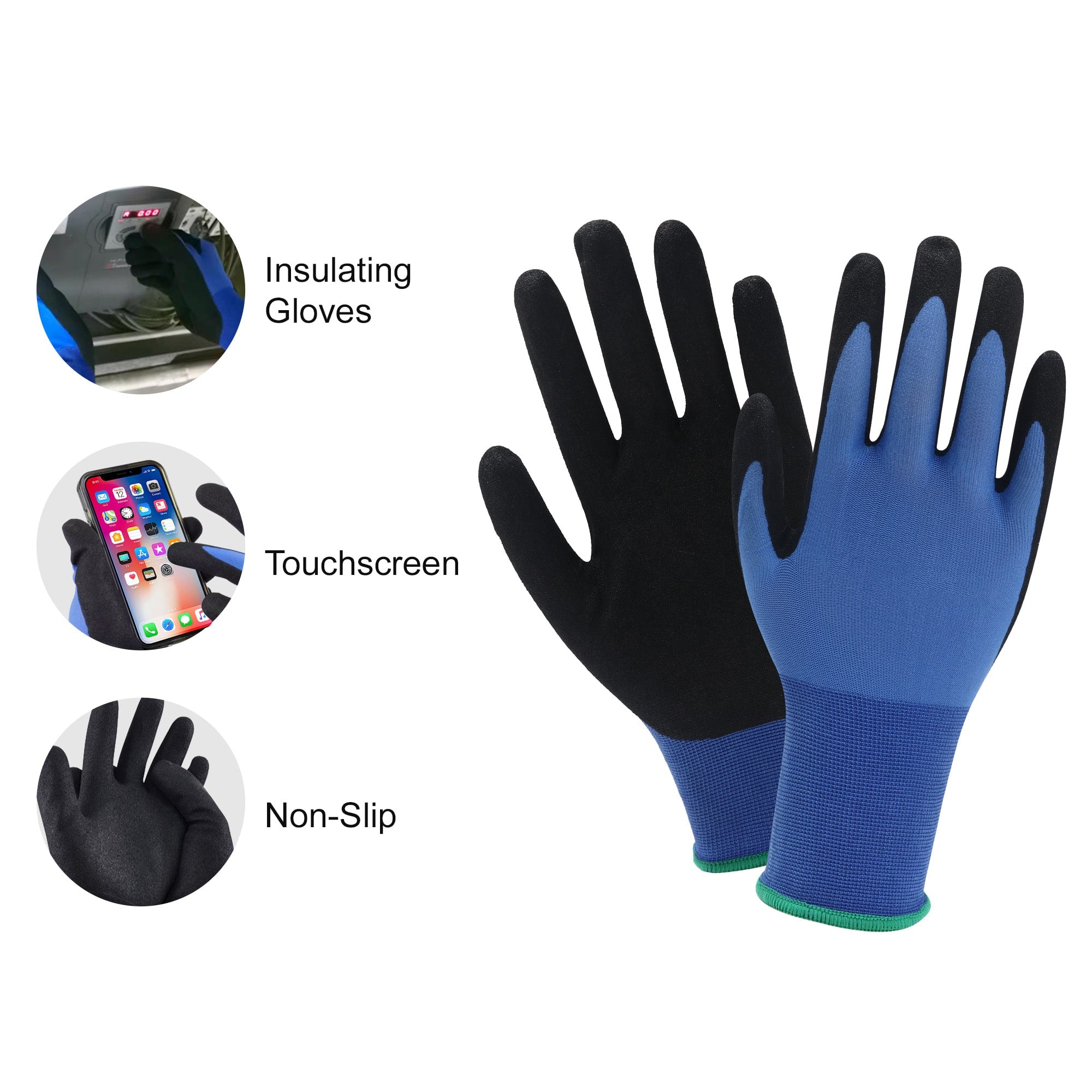 Frosted 400V Touchscreen Insulating Gloves