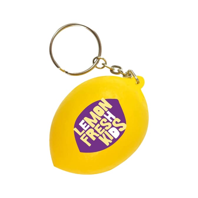 Keyring with Lemon Stress Reliever