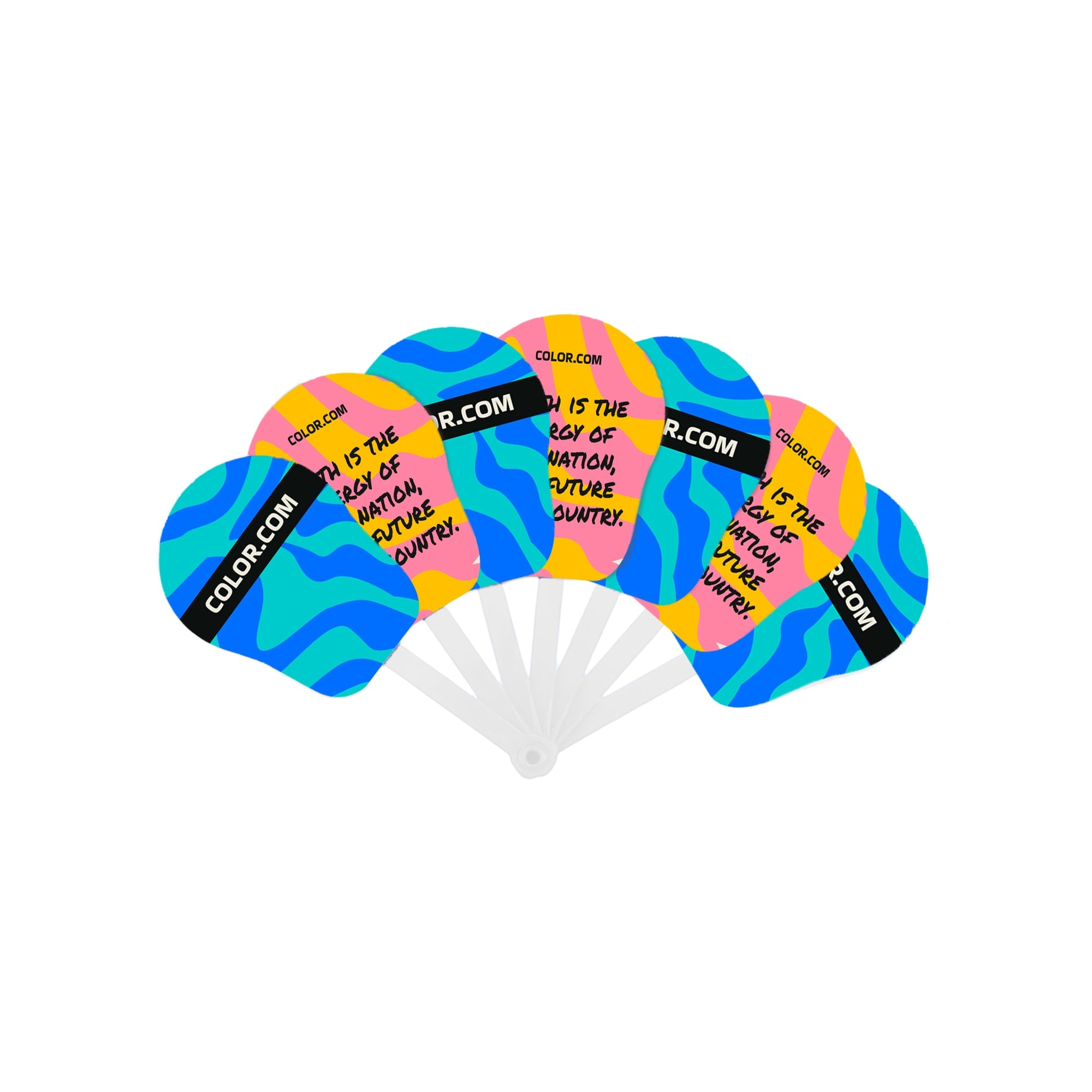 Seven-pieces Plastic Hand Fan