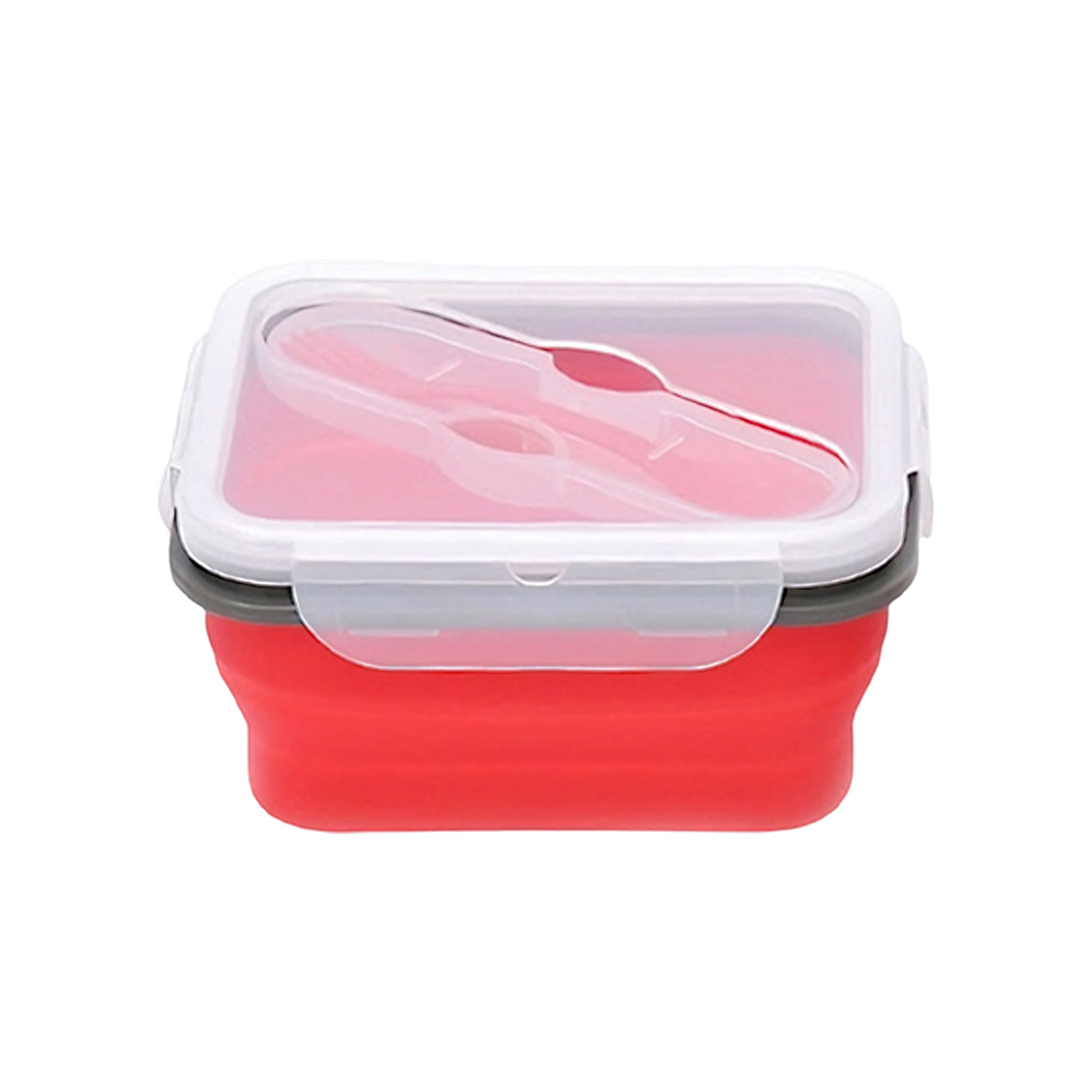 Silicone Food Storage Container with Fork Spoon