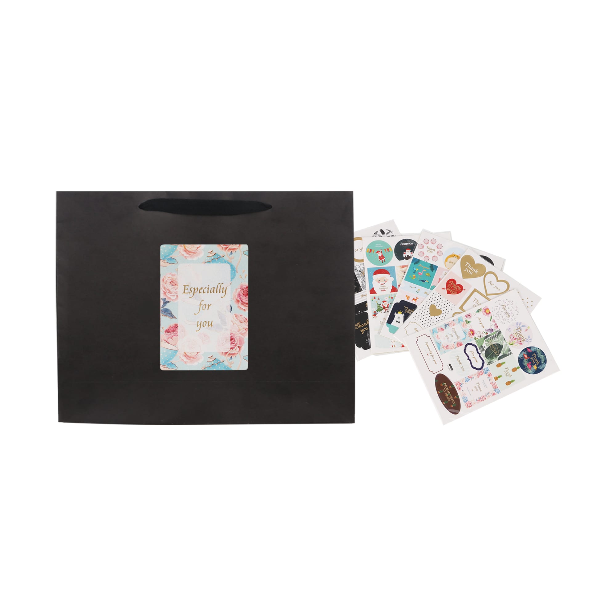 Large Crosswise Paper Bag with Fabric Flat Handle(320 x 250 x 110mm)