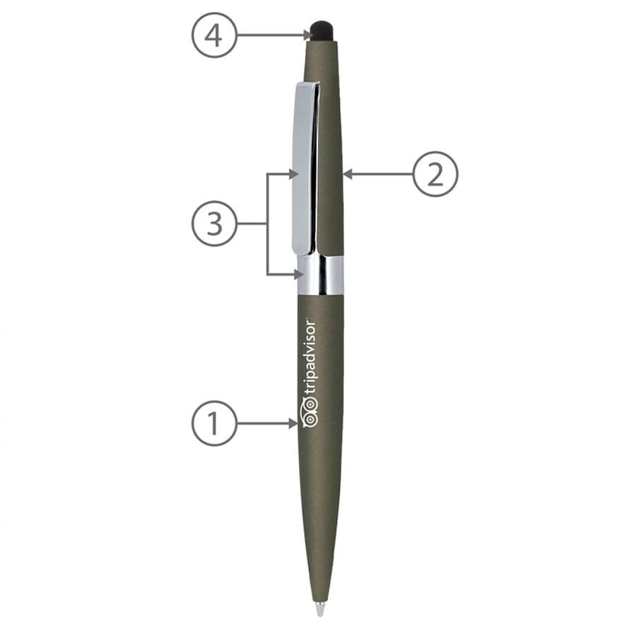 BND77S PERI STYLUS, TWIST METAL BALL PEN