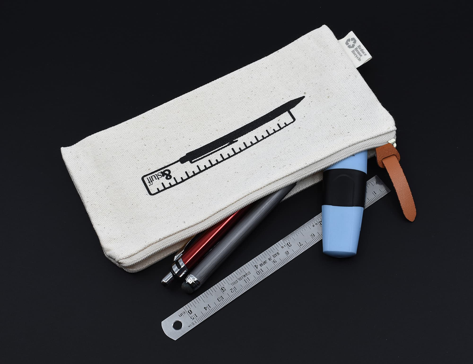 Calico Pencil Case 10cm x 21cm