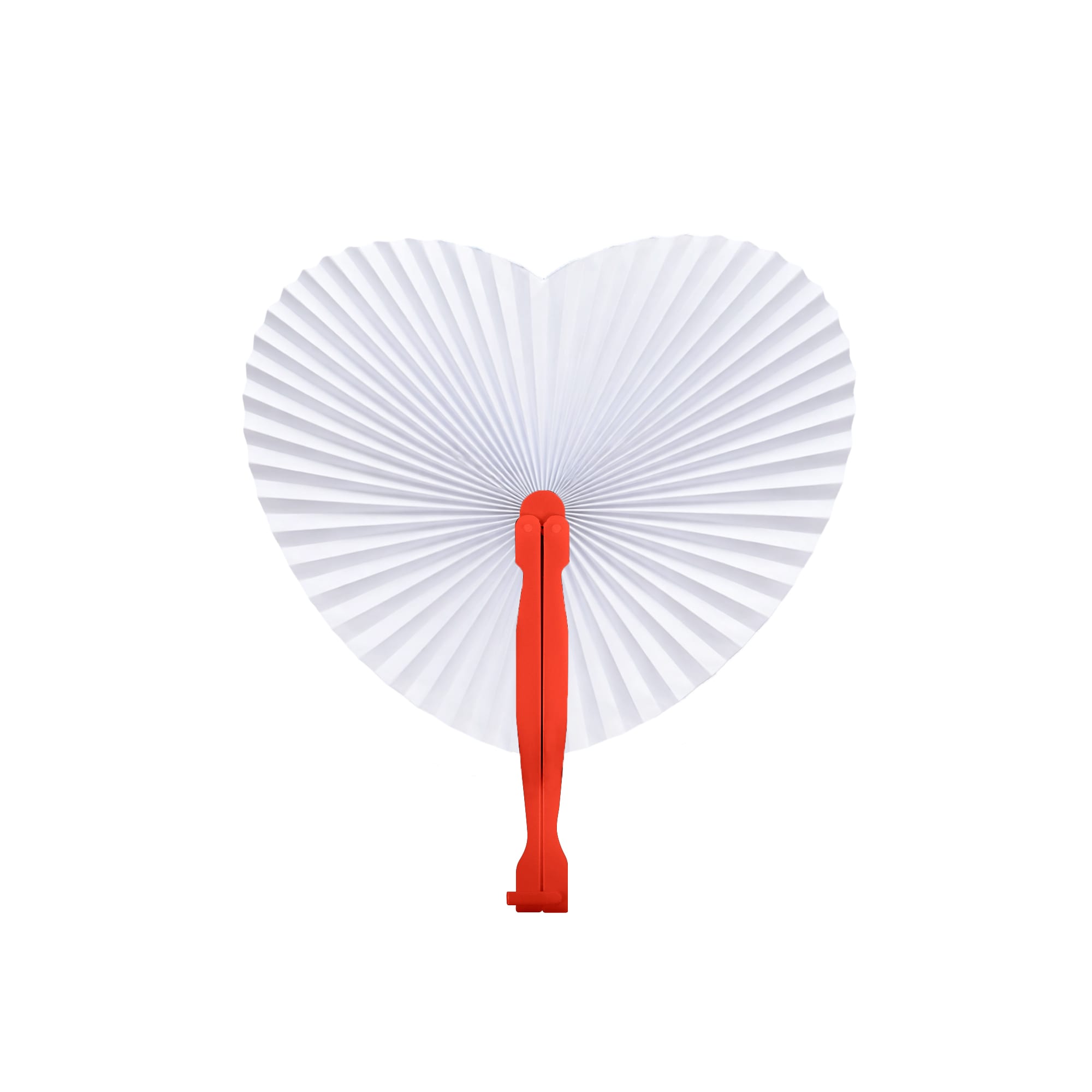 Heart Shape Plastic Handle Paper Fan