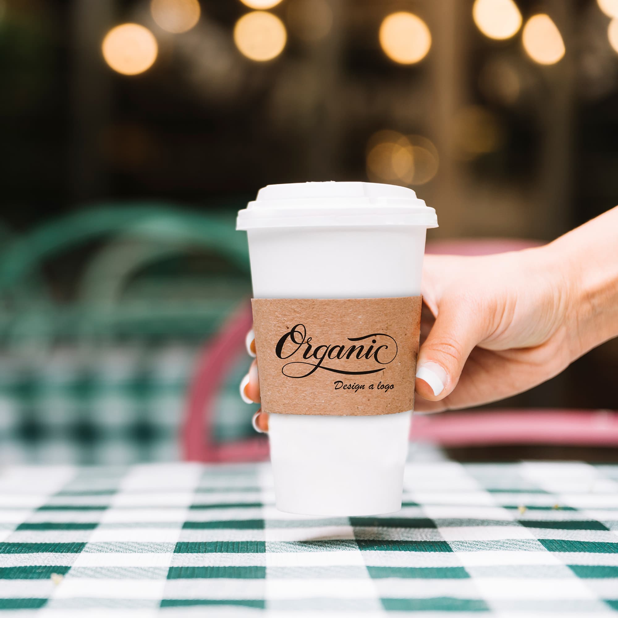 PLA Single Wall Compostable Paper Cups with Cup Sleeve