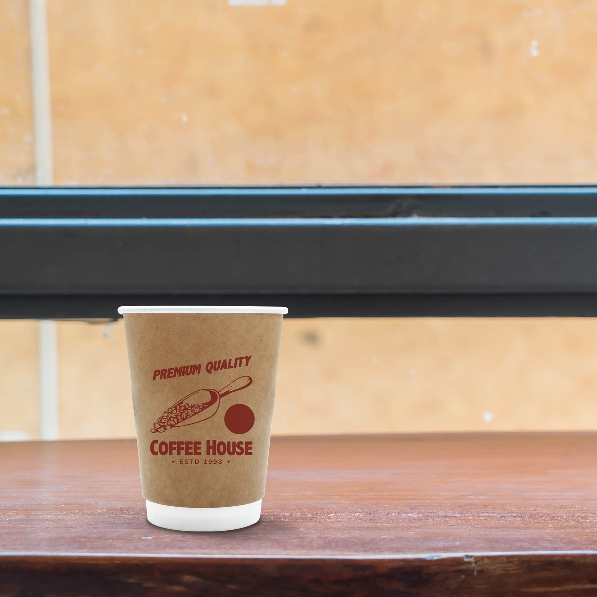 PLA Double Wall Compostable Kraft Paper Cups