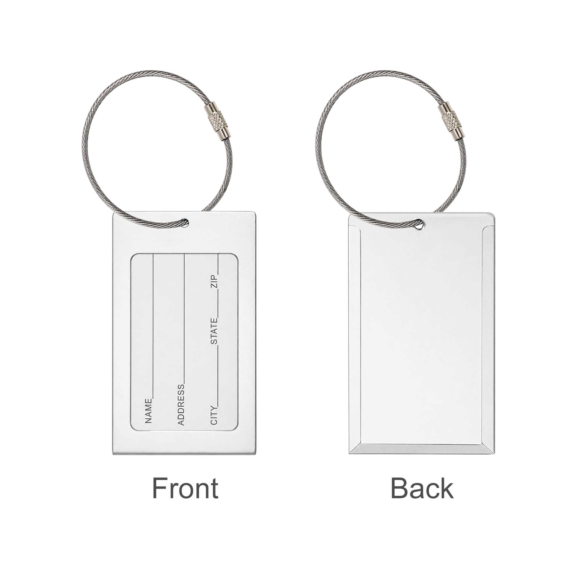 Square Aluminium Luggage Tag C