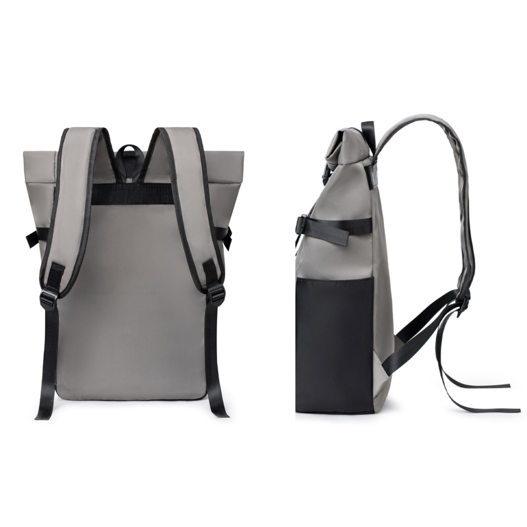 Multi-pocket Roll Top Backpack