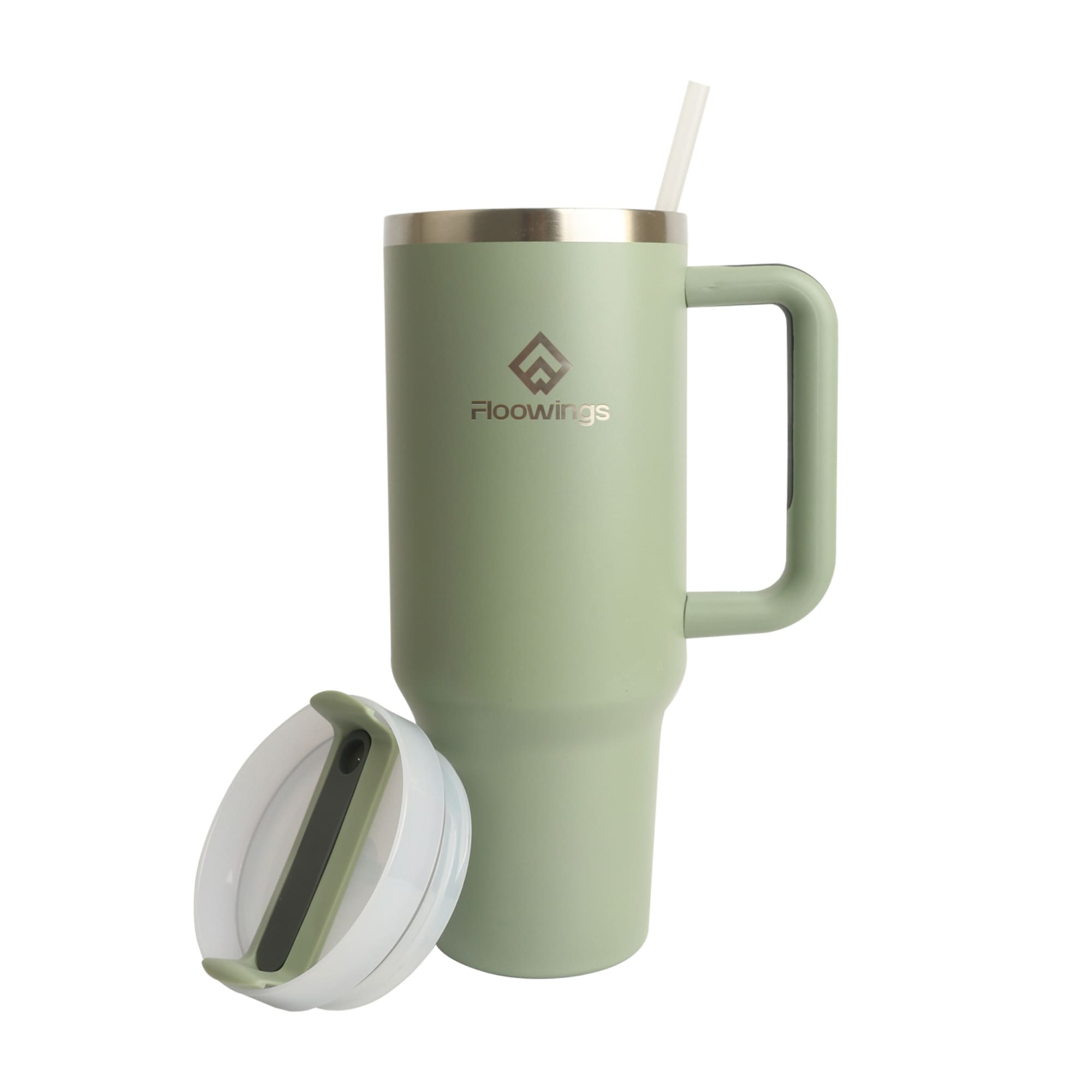 1.2L Stainless Steel Tumbler with Lid and Straw