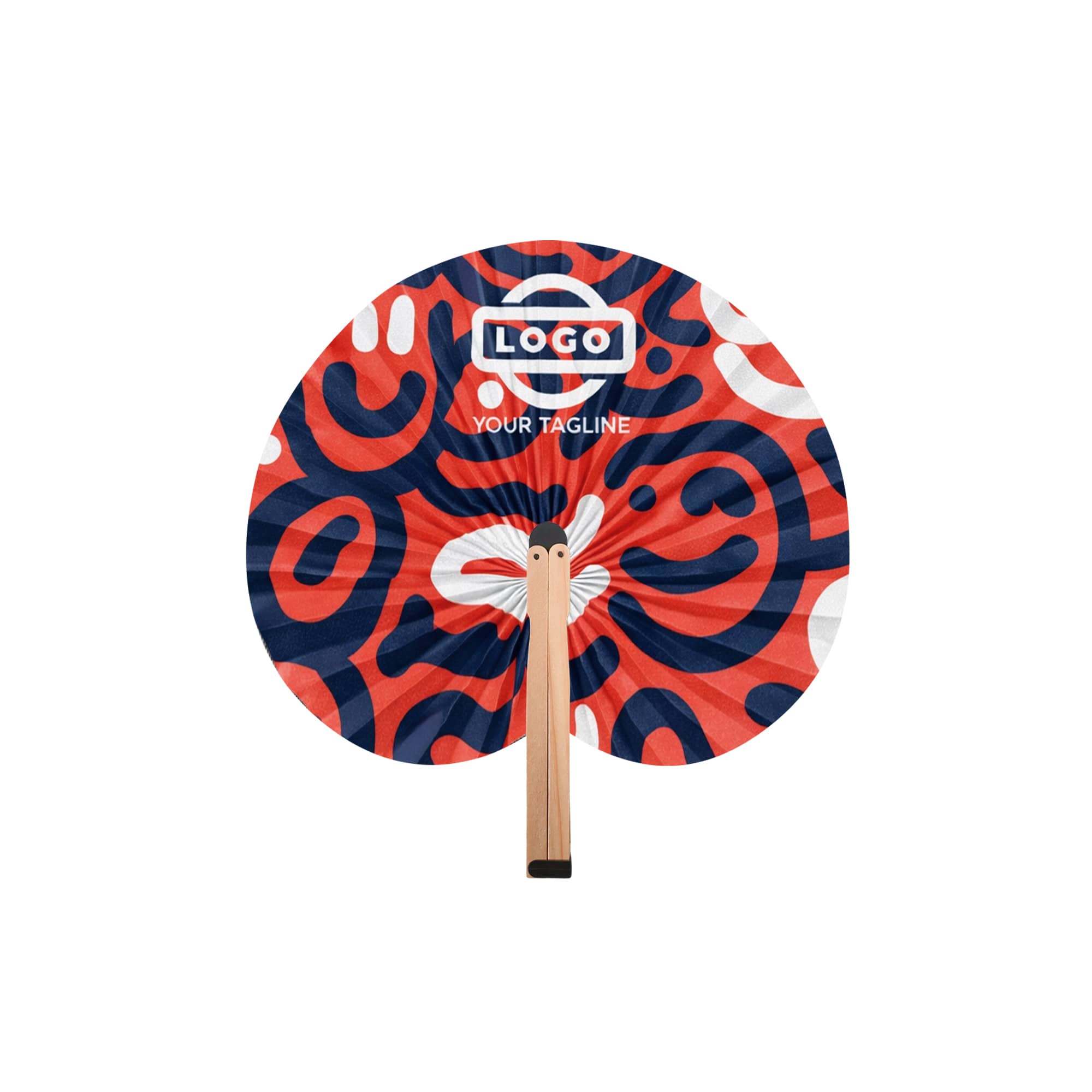 Peach Shape Wooden Paper Fan