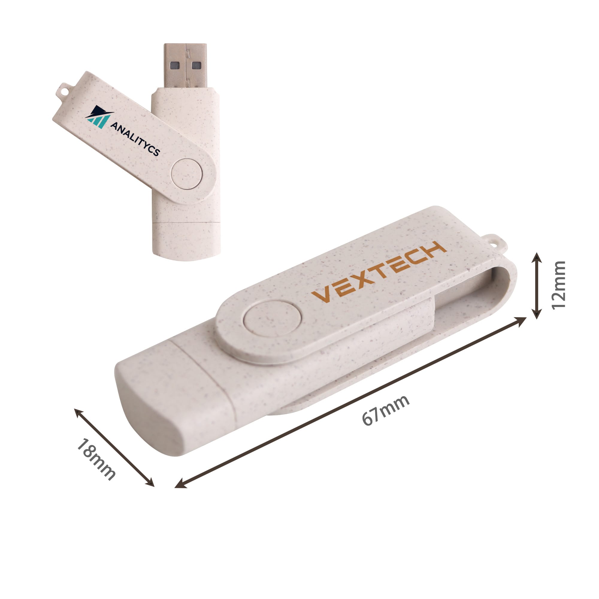 Double-end Eco Swivel Type C Flash Drive