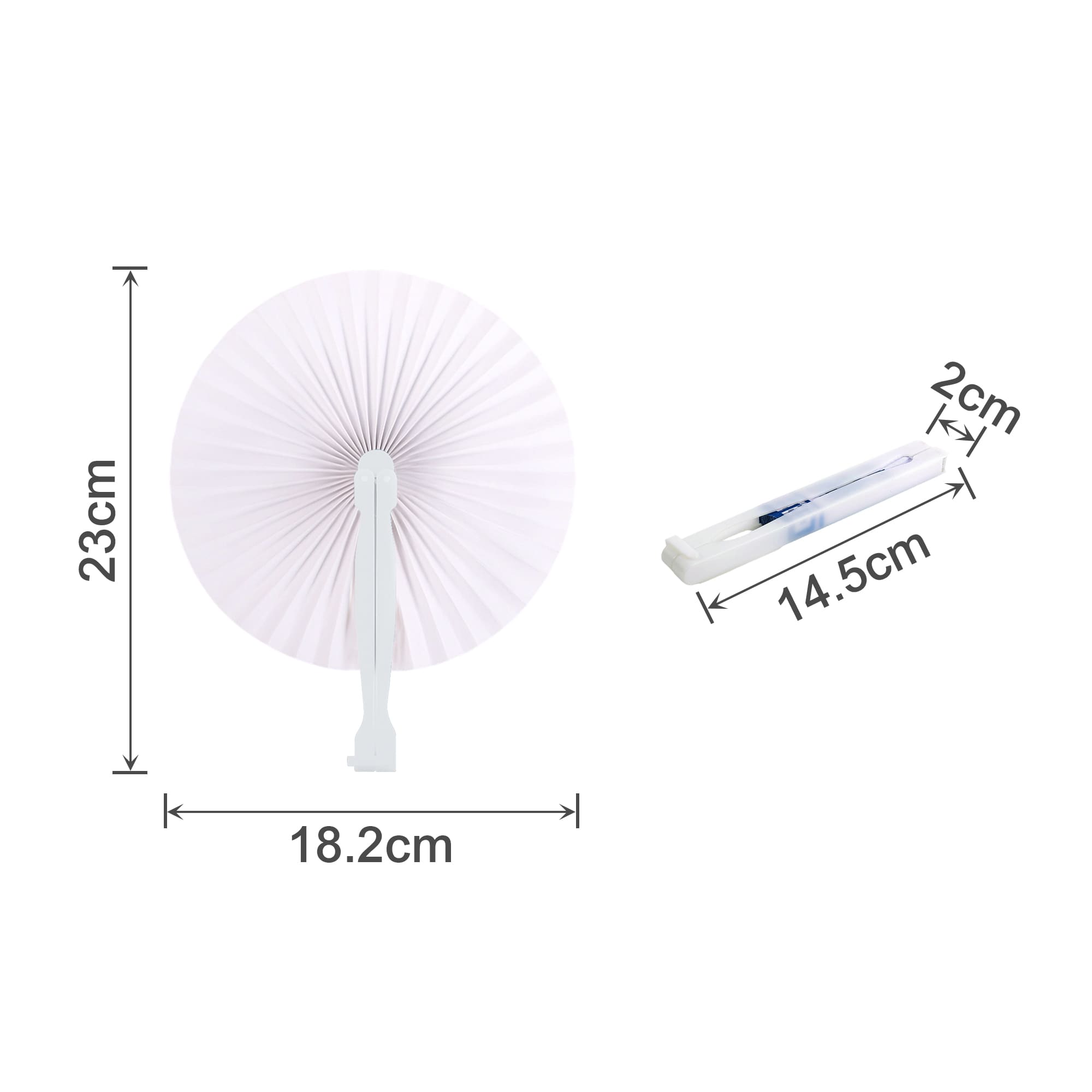Round Plastic Handle Paper Fan