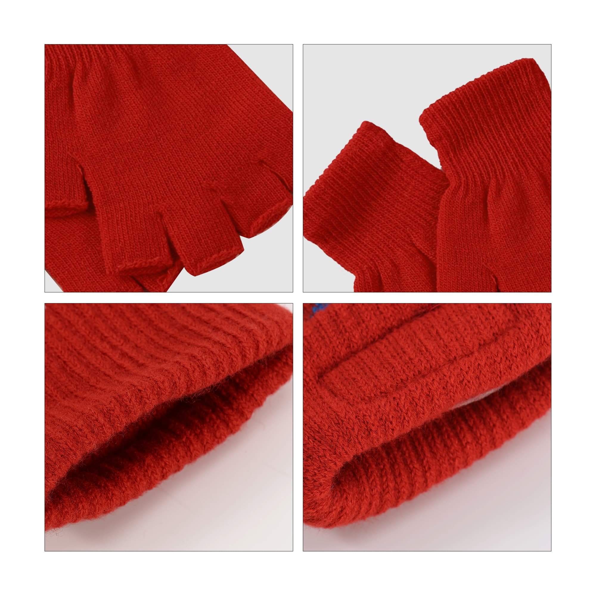 Adults Plain Knitted Fingerless Gloves with Woven Label