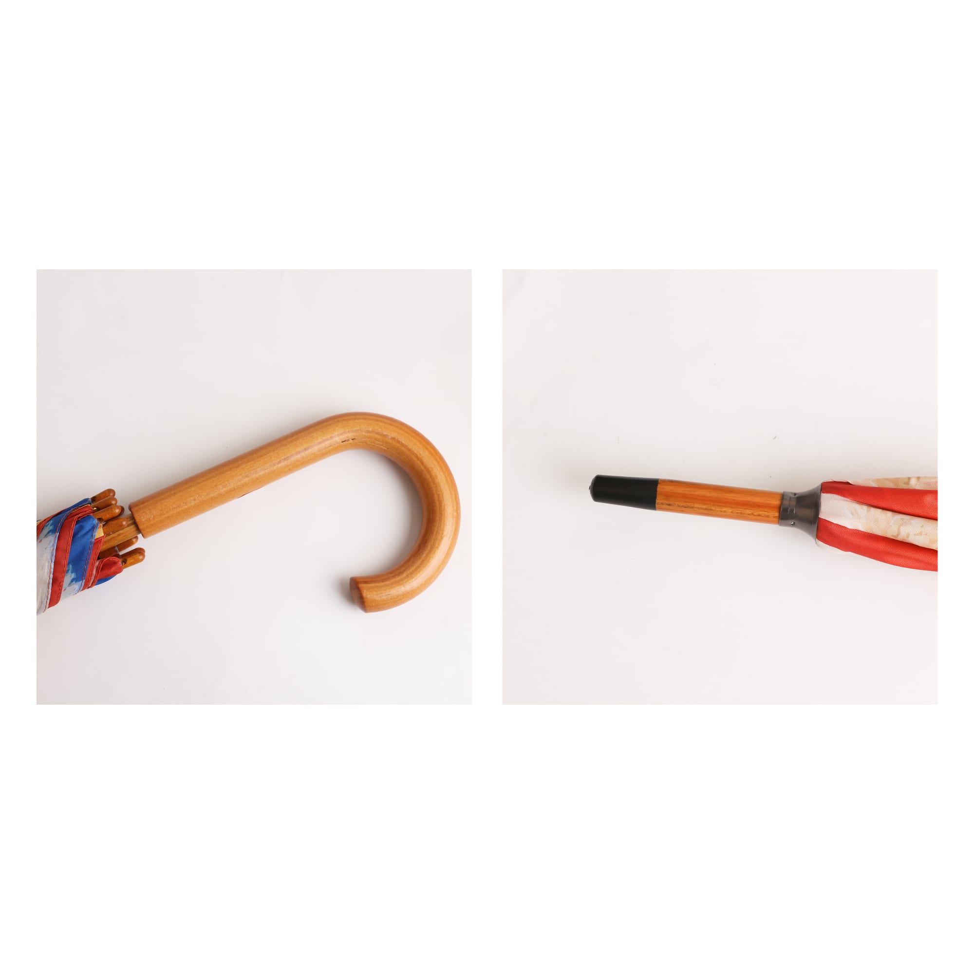 RPET Wooden Umbrella with Curved Handle