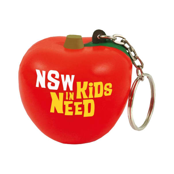 Keyring with Apple Stress Reliever