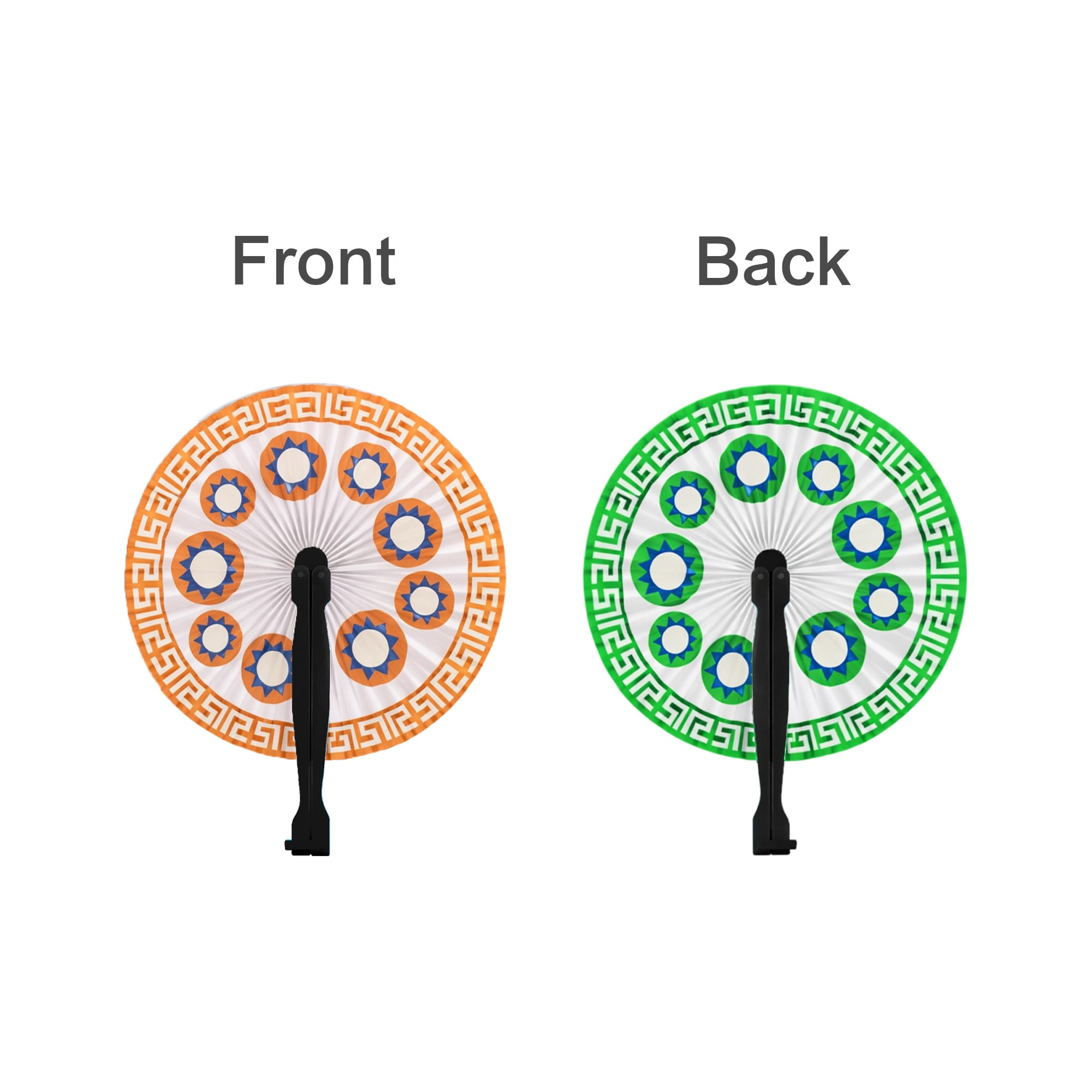 Round Plastic Handle Paper Fan
