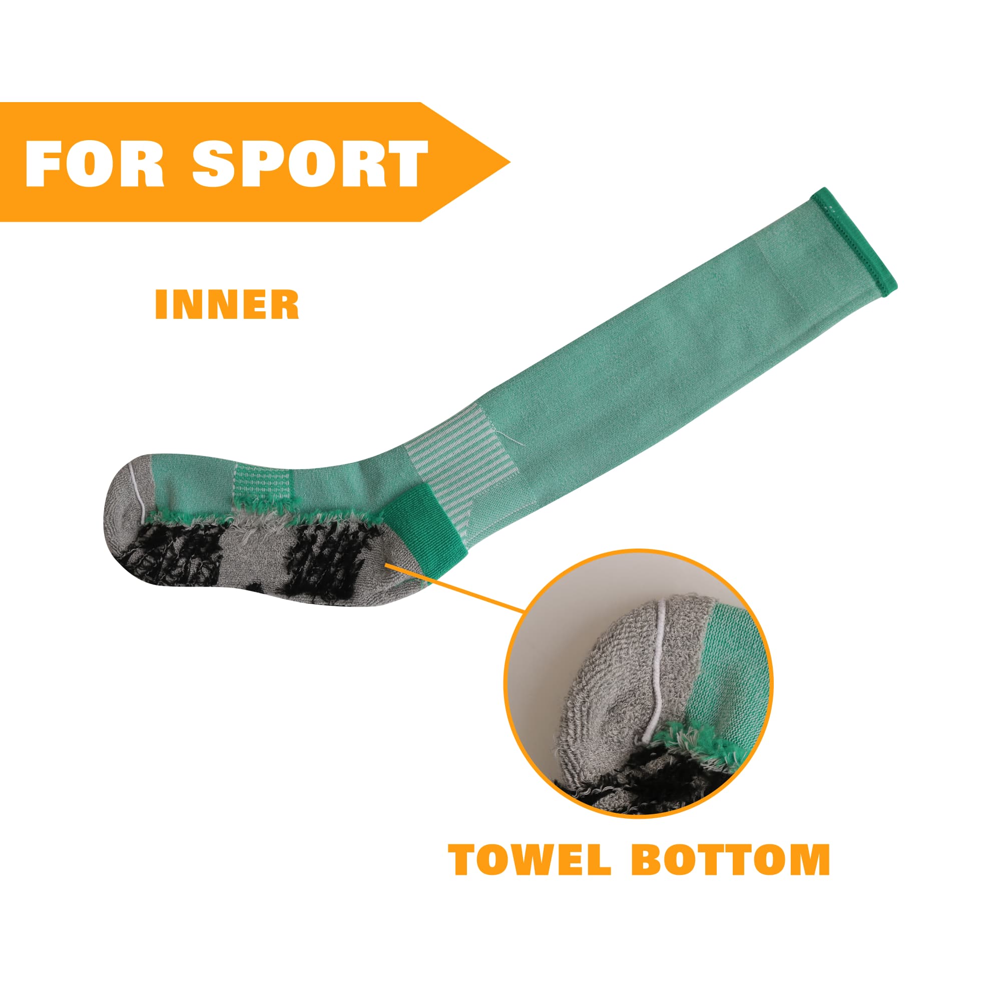 Knee High Custom Pattern Football Socks - With Towel Bottom